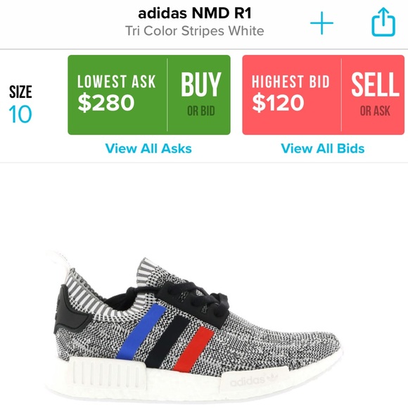 Adidas NMD R1 PK Multicolor Stripe White Sneakers - Picture 8 of 8